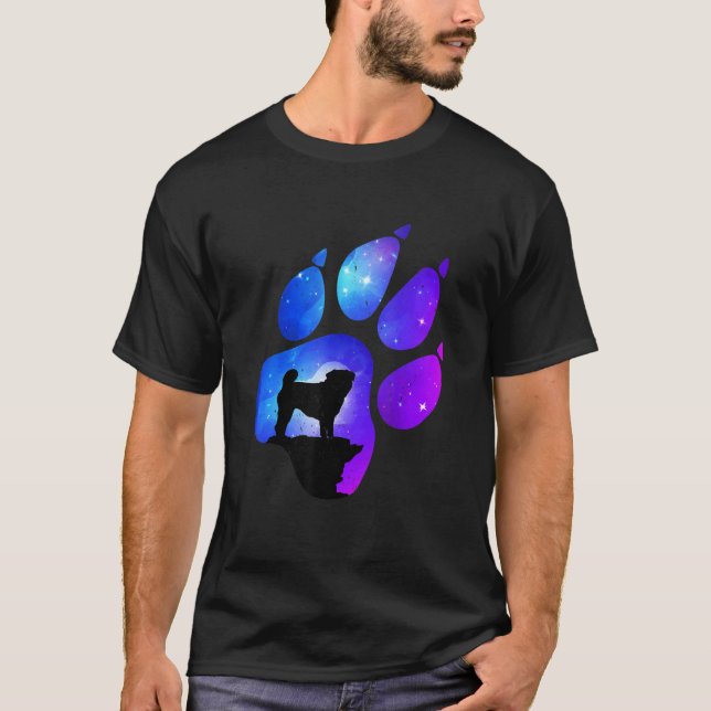 Camiseta Mamá Papá Pug Perro Pata (Anverso)