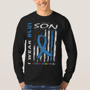 Camiseta Mamá Papá Que Llevo Azul Por Mi Hijo Autismo Conci