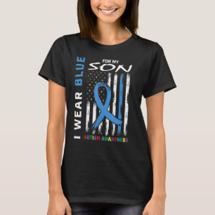 Camiseta Mamá Papá Que Llevo Azul Por Mi Hijo Autismo Conci