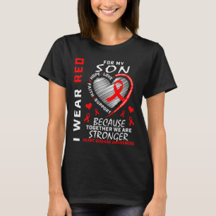 Camiseta Mamá Papá Que Llevo Rojo Para Mi Hijo Enfermedad C