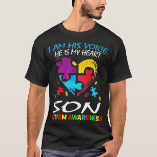 Camiseta Mamá Papá Soy Su Voz Es El Autismo De Mi Hijo Del