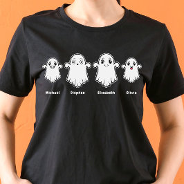 Camiseta Mamá papá y dos niños 4 personas familia fantasma