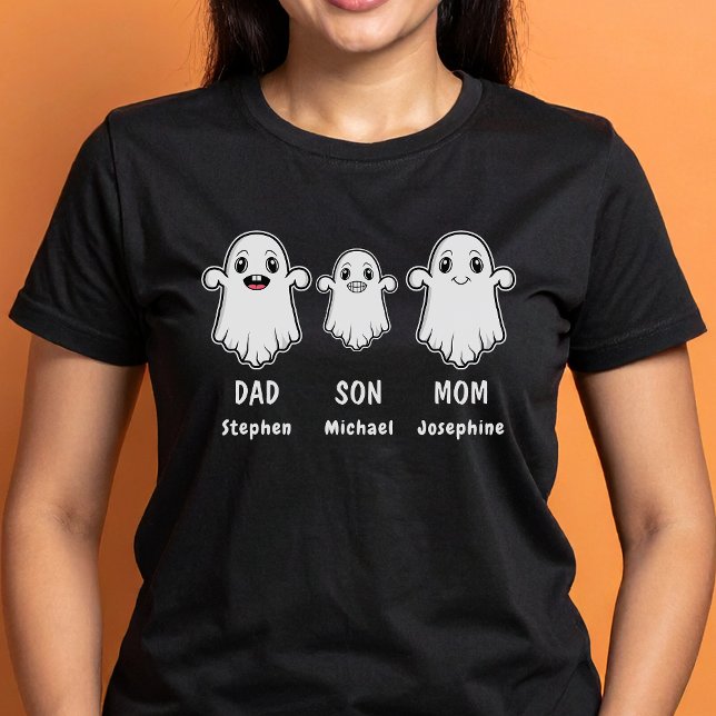 Camiseta Mamá Papá Y Hijo 3 Persona Fantasma Familia Hallow (Disclaimer: This image is a digital mockup.)