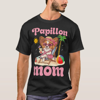 Camiseta Mamá Papillon Playa Vacaciones de Verano Perro Mad
