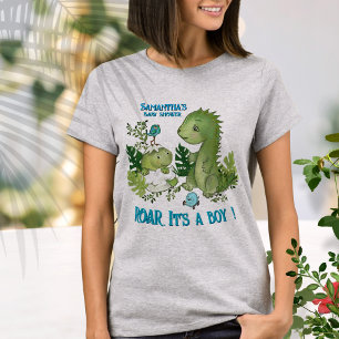 Camiseta ¡Mamá para ROAR ES UN CHICO! Dino Baby Shower