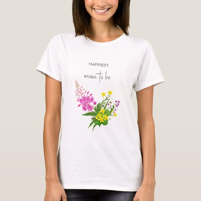 Camiseta Mamá Para Ser Adorable Guión De Flor Silvestre Ros (Anverso)
