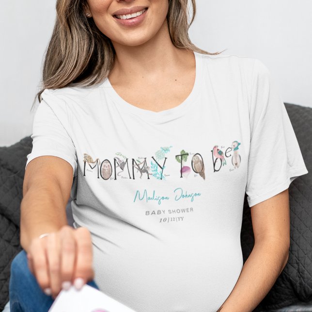 Camiseta Mamá para ser alfabeta Baby Shower ABC (Mommy to Be Alphabet ABC Baby Shower T-Shirt)