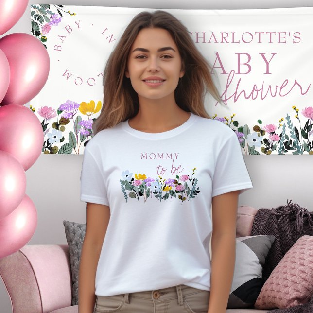 Camiseta Mamá para ser Bonito Flor silvestre (Mommy to Be t-shirt from my Wildflower Lawn Baby Shower Collection)