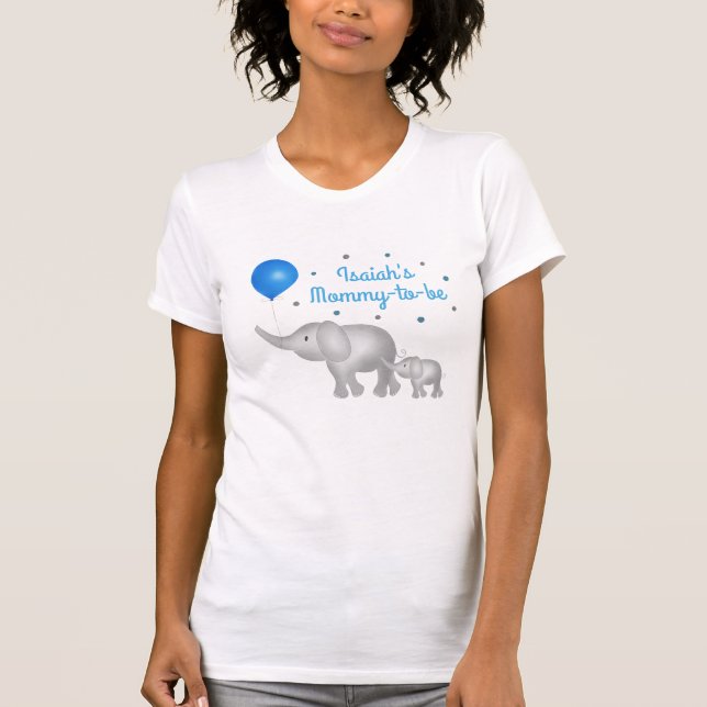 Camiseta Mamá Para Ser Elefante Mamá Y Niño Baby Shower (Anverso)