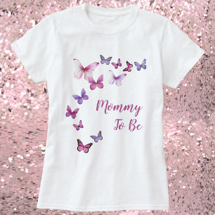 Camiseta Mamá Para Ser Un Pequeño Baby Shower De Mariposa