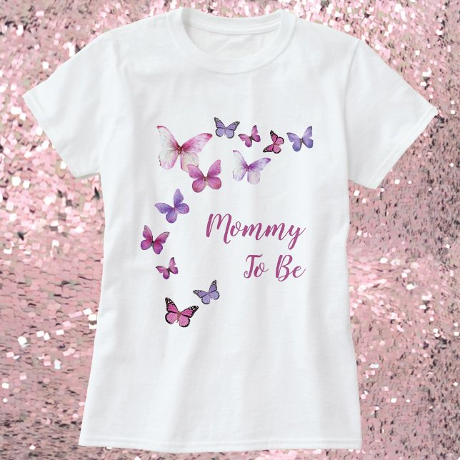 Camiseta Mamá Para Ser Un Pequeño Baby Shower De Mariposa (Subido por el creador)