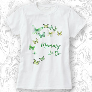 Camiseta Mamá Para Ser Un Pequeño Baby Shower De Mariposa