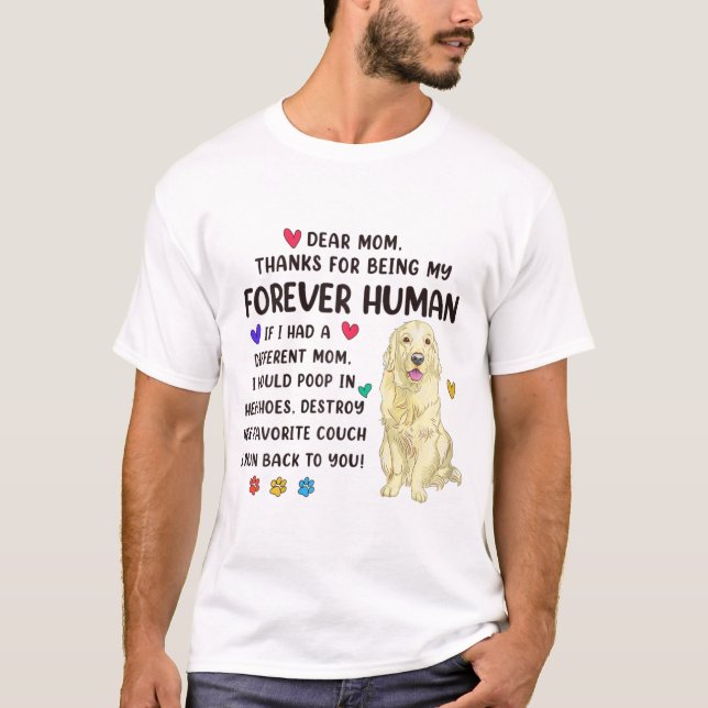 Camiseta Mamá para siempre Crema Humana Golden Retriever Mo (Anverso)