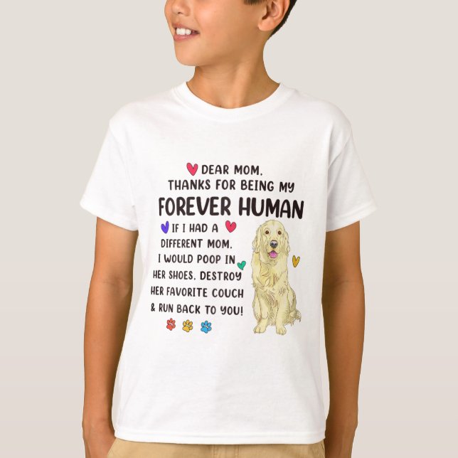 Camiseta Mamá para siempre Crema Humana Golden Retriever Mo (Anverso)