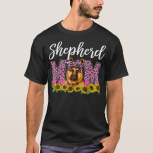 Camiseta Mamá Pastor Alemán Leopardo Mejor Mamá Pastor Alem