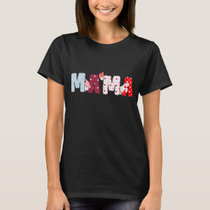 Camiseta Mama Patchwork Letters Shirt - Diseño de Corazón C