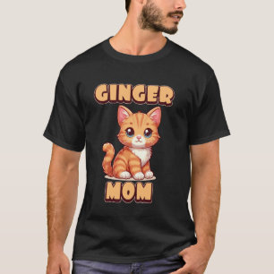 Camiseta Mamá Pelirroja Amante de Gatos Lindos