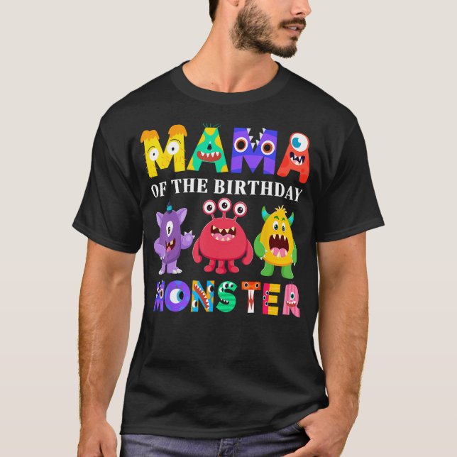 Camiseta Mama Pequeña Monstrua Hijos Familia Fiesta Primer  (Anverso)