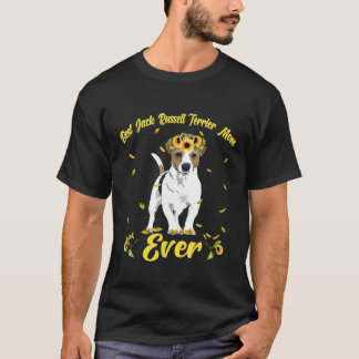 Camiseta Mamá perra terrier Jack Russell divertidísima flor