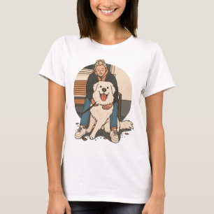 Camiseta Mamá Perro Abrazando a Cachorro Esponjoso Momento