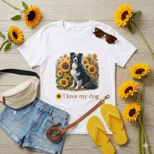 Camiseta Mamá Perro Border Collie Floral