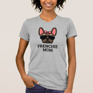 Camiseta Mamá Perro Bulldog Francés Hembra Marrón Bronceada