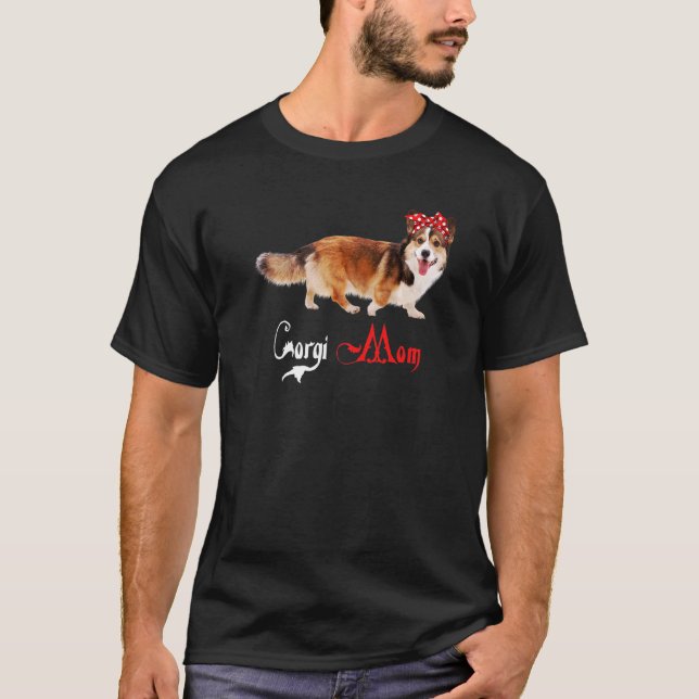 Camiseta Mamá Perro Cachorro Mamá Corgi (Anverso)