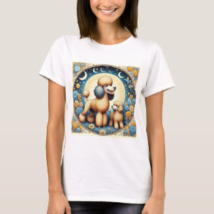 Camiseta Mamá perro caniche con cachorro