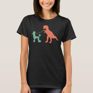 Camiseta mamá perro caniche Dinosaur adorable perro canino