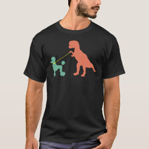 Camiseta mamá perro caniche Dinosaur adorable perro canino