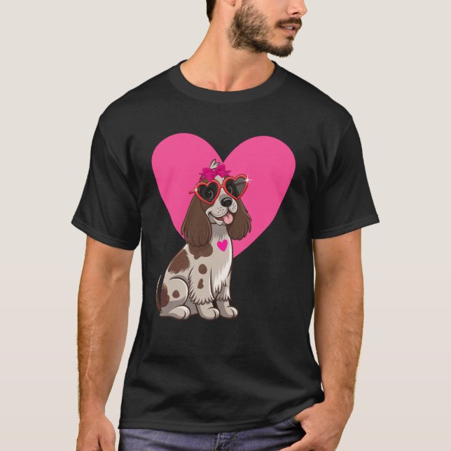 Camiseta Mamá Perro Cocker Spaniel Inglés Día de San Valent (Anverso)
