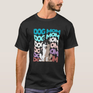 Camiseta Mamá Perro Cool Husky Siberiano Retro Vintage Perr