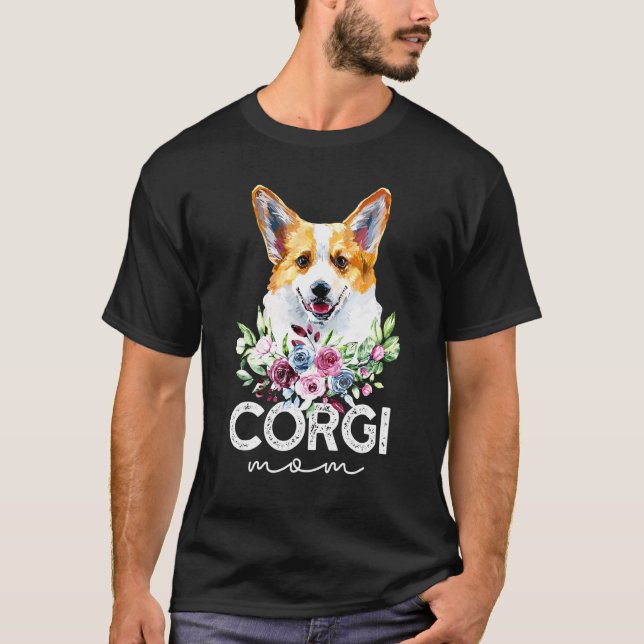 Camiseta Mamá perro Corgi (Anverso)
