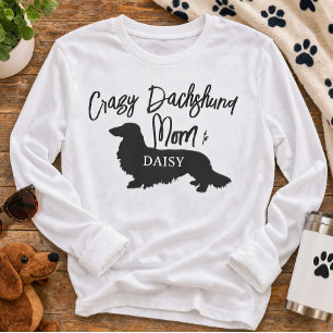 Camiseta Mamá Perro Dachshund Pelo Loco Largo Personalizado