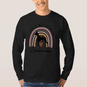 Camiseta Mamá Perro Dobermann Arcoíris