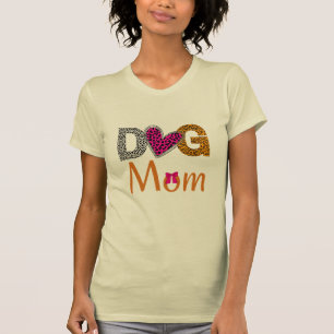 Camiseta Mamá Perro Estampado de Leopardo/Regalo de Moda pa