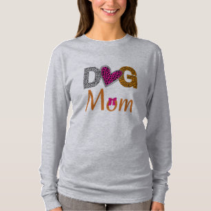 Camiseta Mamá Perro Estampado de Leopardo/Regalo de Moda pa