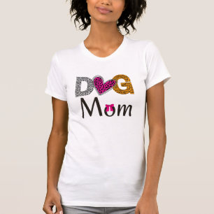 Camiseta Mamá Perro Estampado de Leopardo/Tendencia Amante