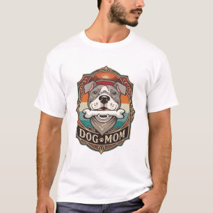 Camiseta Mamá Perro Hueso Bandana Marco Vintage_1