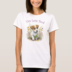Camiseta Mamá Perro Jack Russell Floral