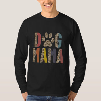 Camiseta Mama Perro Mujer Pata Leopardo Retro Madre