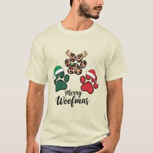 Camiseta Mamá Perro Navidad Feliz Woofmas Amante Perros Xma