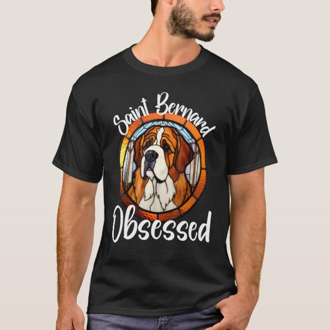 Camiseta Mamá Perro Obsesionada con San Bernardo Cachorro C (Anverso)