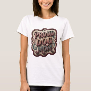 Camiseta Mamá Perro Orgullosa Rosa Juguetón Diseño Moderno