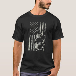 Camiseta Mamá Perro Pastor Alemán Bandera Retro de EE. UU. 