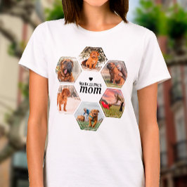 Camiseta Mamá Perro Personalizado Collage de 6 Fotos de Mas