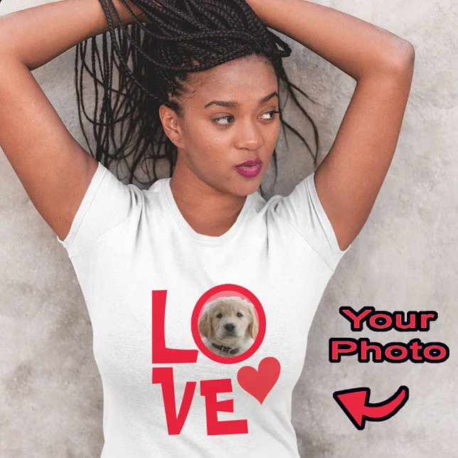 Camiseta Mamá Perro Rojo Linda Amor de Cachorro Foto Person (Subido por el creador)