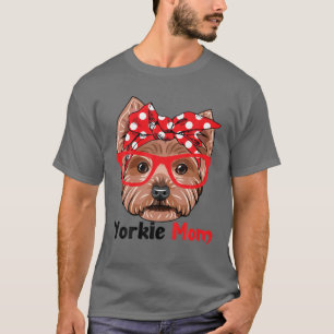 Camiseta Mamá Perro Yorkie Con Regalo De Perro De Bandana C