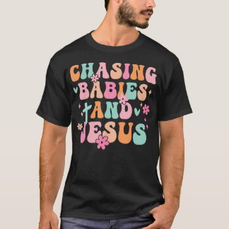 Camiseta Mamá persiguiendo bebés y Jesús Religioso Cristian