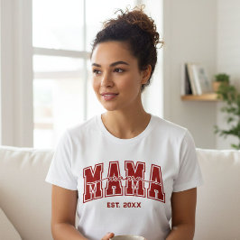 Camiseta Mamá Personalizada Año de Fundación Mamá Estableci